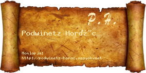 Podwinetz Horác névjegykártya